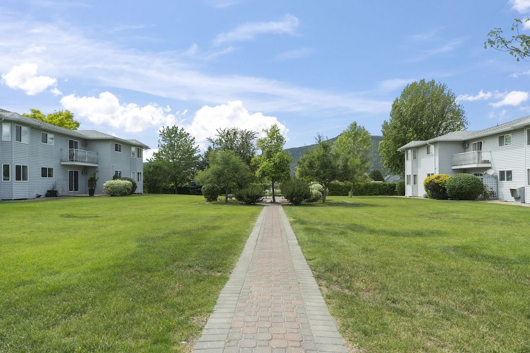 Path across the courtyard lawn