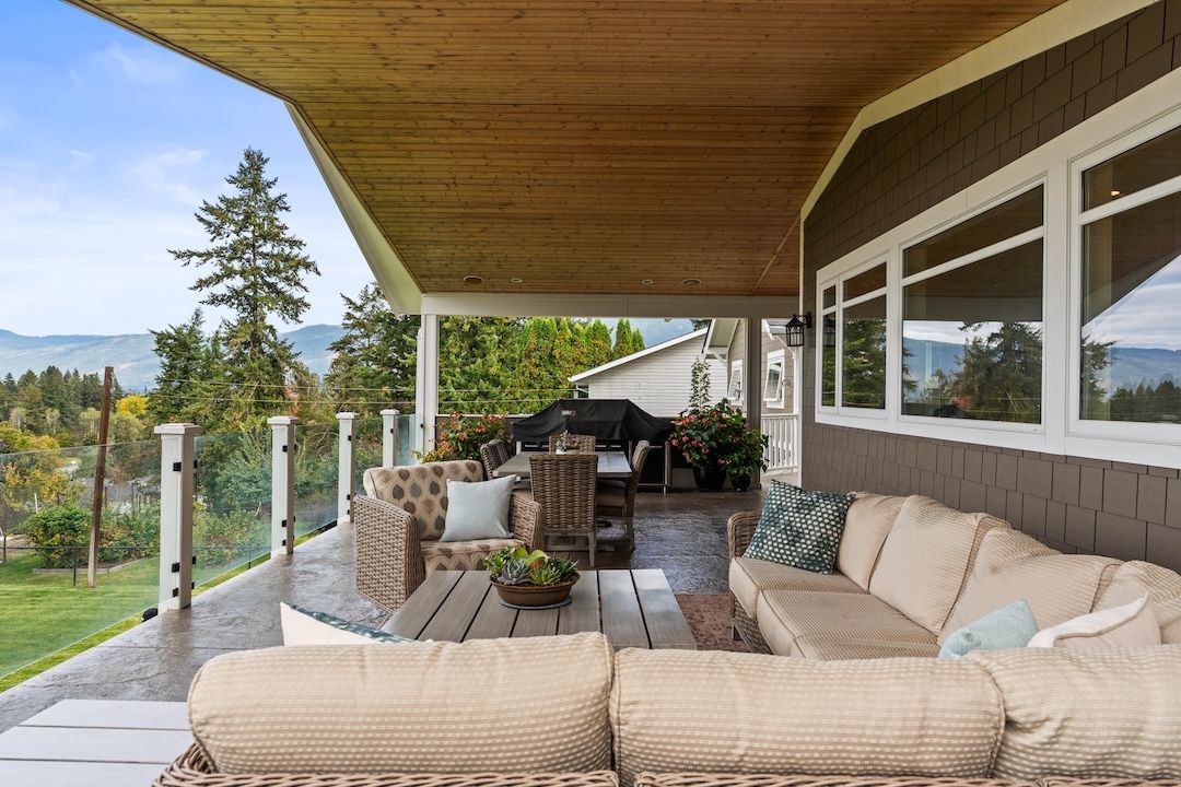 Covered deck with seating