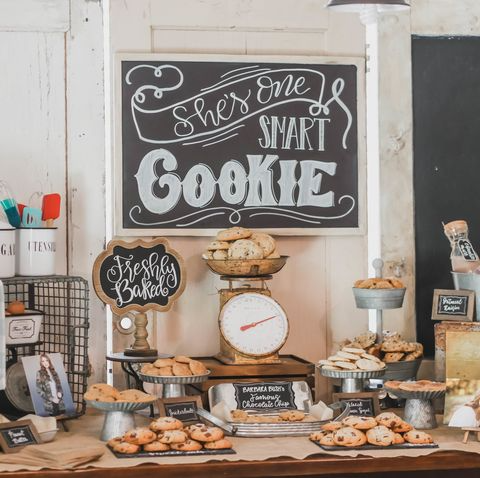 graduation party ideas  she's one smart cookie spread