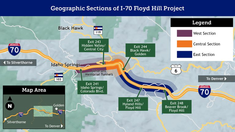 Floyd Hill Project Section Map
