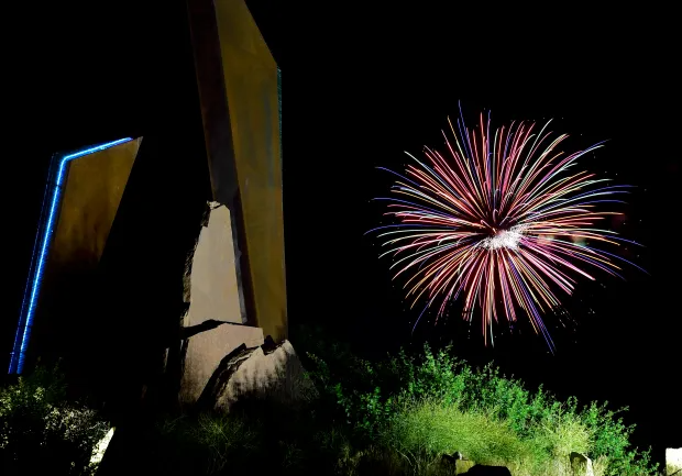 Fireworks explode over Longmont on Sunday, July 4, 2021. The Fox Hill Country Club and Skyline Kiwanis Club hosted the fireworks display.