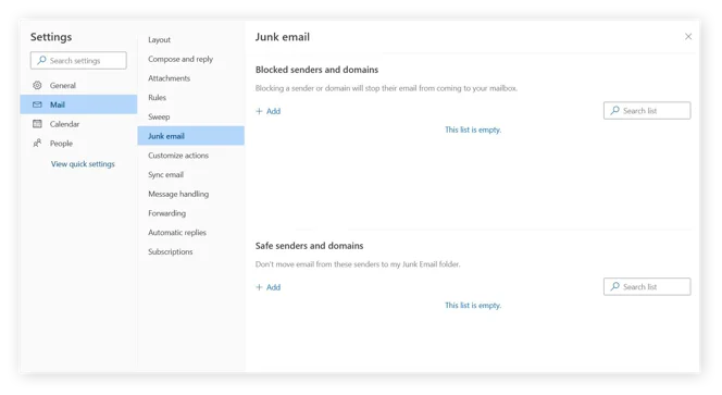 Image of the MS Outlook Rules menu