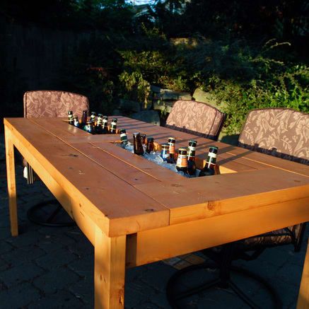 Add a drink cooler to your patio table