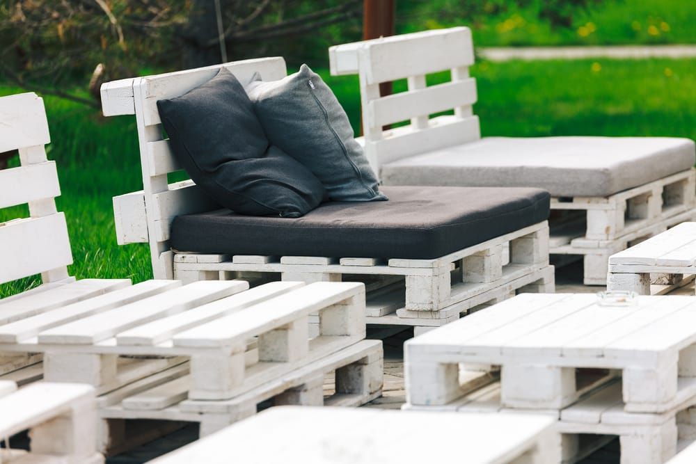 Provide extra seating with a wooden pallet sectional